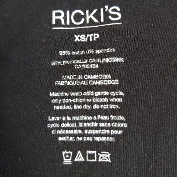 BNWOT Ricki's Black Tank Top - Picture 3 of 4